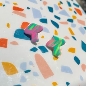 Neon Mushroom Earrings